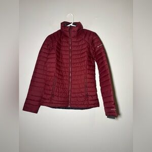 COLUMBIA quilted puffer maroon jacket size XS